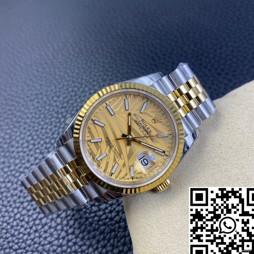 Dial Golden M126233-0037 Pattern Leaf Palm Factory EW Datejust Rolex 0322